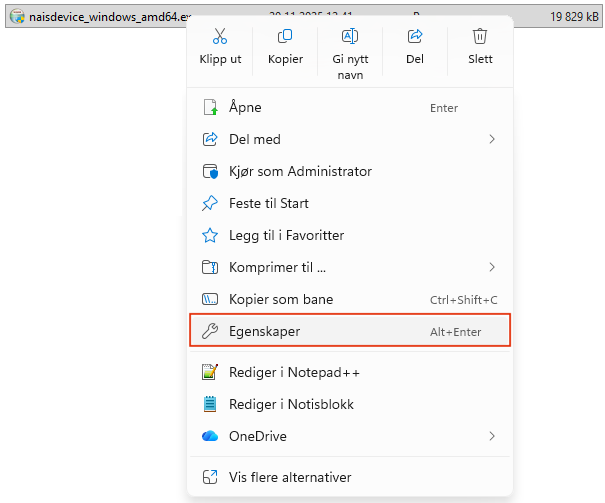 Right click the installer and click preferences